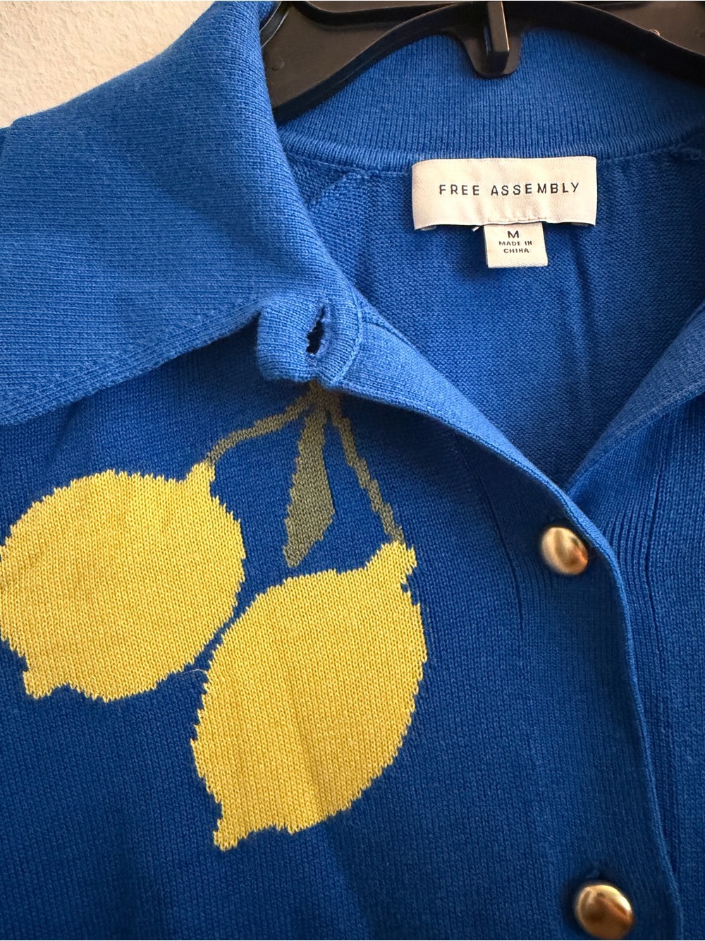 Free Assembly Lemon Print Short Sleeve Cardigan - Picture 3 of 6